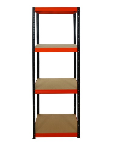 Metallregal Werkstatt Schwerlastregal Helios HBO_180x060x60_4 Böden, Traglast: 175 Kg, Farbe: SCHWARZ/ORANGE - product 2