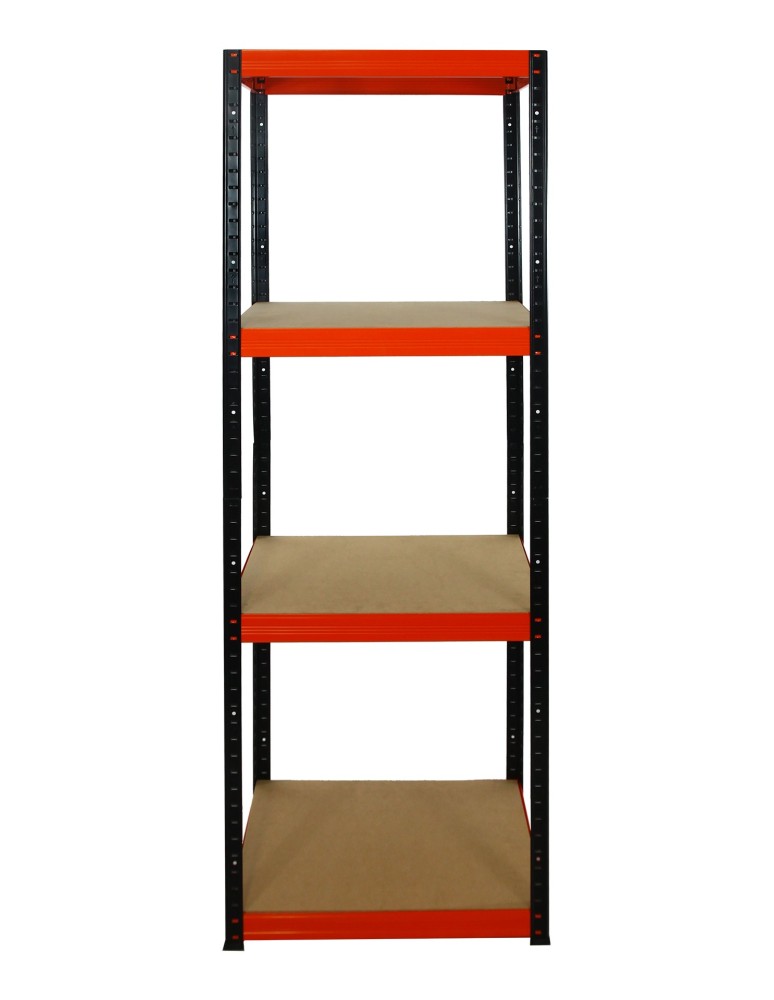 Kellerregale/Garagenregale - Metallregal Werkstatt Schwerlastregal Helios HBO_180x060x60_4 Böden, Traglast: 175 Kg, Farbe: SCHWARZ/ORANGE - product new.modo24.de 2