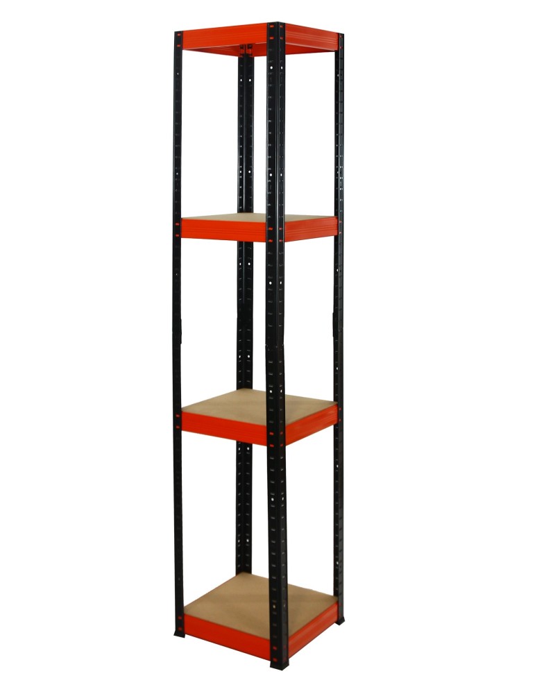 Kellerregale/Garagenregale - Metallregal Werkstatt Schwerlastregal Helios HBO_180x040x40_4 Böden, Traglast: 175 Kg, Farbe: SCHWARZ/ORANGE - product new.modo24.de 1