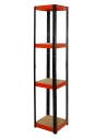 Metallregal Werkstatt Schwerlastregal Helios HBO_180x040x40_4 Böden, Traglast: 175 Kg, Farbe: SCHWARZ/ORANGE