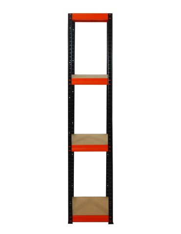 Metallregal Werkstatt Schwerlastregal Helios HBO_180x035x35_4 Böden, Traglast: 175 Kg, Farbe: SCHWARZ/ORANGE - product 2