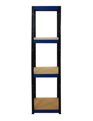 Metallregal Werkstatt Schwerlastregal Helios HBN_180x045x45_4 Böden, Traglast: 175 Kg, Farbe: SCHWARZ/BLAU - product 2