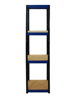 Metallregal Werkstatt Schwerlastregal Helios HBN_180x045x45_4 Böden, Traglast: 175 Kg, Farbe: SCHWARZ/BLAU - product 2