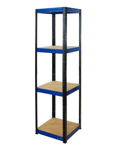 Metallregal Werkstatt Schwerlastregal Helios HBN_180x045x45_4 Böden, Traglast: 175 Kg, Farbe: SCHWARZ/BLAU