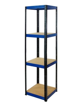 Metallregal Werkstatt Schwerlastregal Helios HBN_180x045x45_4 Böden, Traglast: 175 Kg, Farbe: SCHWARZ/BLAU