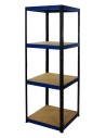 Metallregal Werkstatt Schwerlastregal Helios HBN_180x060x60_4 Böden, Traglast: 175 Kg, Farbe: SCHWARZ/BLAU