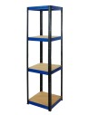 Metallregal Werkstatt Schwerlastregal Helios HBN_180x040x40_4 Böden, Traglast: 175 Kg, Farbe: SCHWARZ/BLAU