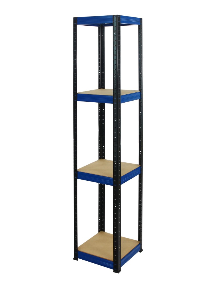 Kellerregale/Garagenregale - Metallregal Werkstatt Schwerlastregal Helios HBN_180x035x35_4 Böden, Traglast: 175 Kg, Farbe: Schwarz/BLAU - product new.modo24.de 1
