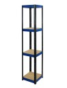 Metallregal Werkstatt Schwerlastregal Helios HBN_180x035x35_4 Böden, Traglast: 175 Kg, Farbe: Schwarz/BLAU