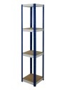 Metallregal Werkstatt Schwerlastregal Helios HNW_180x030x30_4 Böden, Traglast: 175 Kg, Farbe: BLAU/WEIß