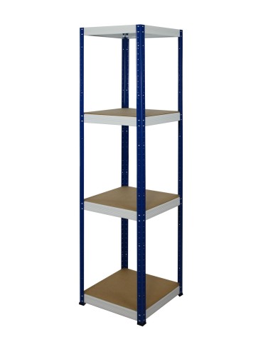 Metallregal Werkstatt Schwerlastregal Helios HNW_180x045x45_4 Böden, Traglast: 175 Kg, Farbe: BLAU/WEIß