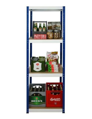 Kellerregale/Garagenregale - Metallregal Werkstatt Schwerlastregal Helios HNW_180x060x60_4 Böden, Traglast: 175 Kg, Farbe: BLAU/WEIß - produkt 3