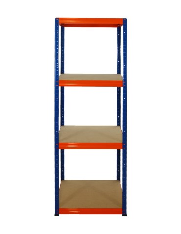 Metallregal Werkstatt Schwerlastregal Helios HNO_180x050x50_4 Böden, Traglast: 175 Kg, Farbe: BLAU/ORANGE - product 2