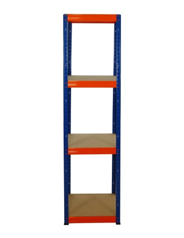 Metallregal Werkstatt Schwerlastregal Helios HNO_180x045x45_4 Böden, Traglast: 175 Kg, Farbe: BLAU/ORANGE - product 2