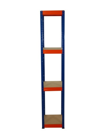 Metallregal Werkstatt Schwerlastregal Helios HNO_180x030x30_4 Böden, Traglast: 175 Kg, Farbe: BLAU/ORANGE - produkt 2
