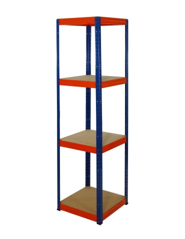 Metallregal Werkstatt Schwerlastregal Helios HNO_180x040x40_4 Böden, Traglast: 175 Kg, Farbe: BLAU/ORANGE