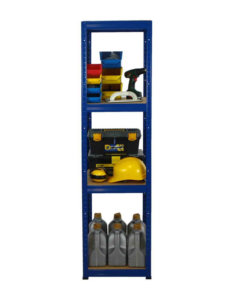 Kellerregale/Garagenregale - Metallregal Werkstatt Schwerlastregal Helios HNN_180x045x45_4 Böden, Traglast: 175 Kg, Farbe: BLAU - product new.modo24.de 4