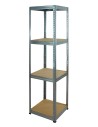 Metallregal Werkstatt Schwerlastregal Helios HZZ_180x050x50_4 Böden, Traglast: 175 Kg, Farbe: Verzinkt