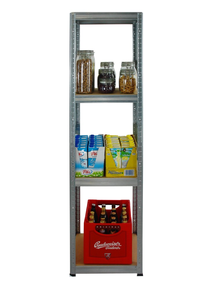 Kellerregale/Garagenregale - Metallregal Werkstatt Schwerlastregal Helios HZZ_180x050x50_4 Böden, Traglast: 175 Kg, Farbe: Verzinkt - product new.modo24.de 3