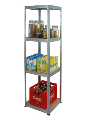 Kellerregale/Garagenregale - Metallregal Werkstatt Schwerlastregal Helios HZZ_180x050x50_4 Böden, Traglast: 175 Kg, Farbe: Verzinkt - product 4