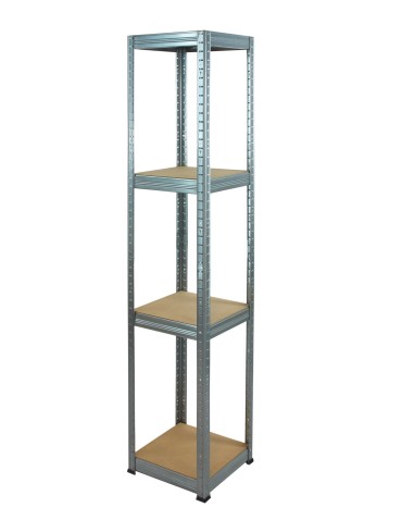 Metallregal Werkstatt Schwerlastregal Helios HZZ_180x035x35_4 Böden, Traglast: 175 Kg, Farbe: Verzinkt