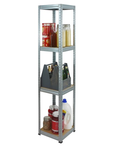 Kellerregale/Garagenregale - Metallregal Werkstatt Schwerlastregal Helios HZZ_180x035x35_4 Böden, Traglast: 175 Kg, Farbe: Verzinkt - product 4
