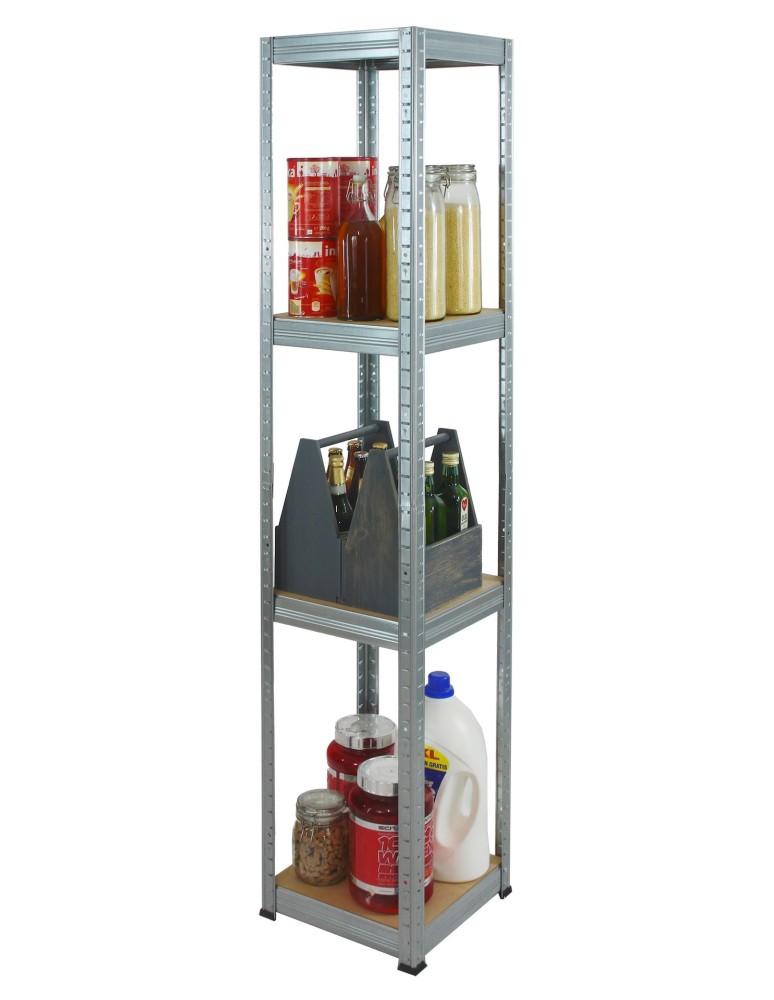 Kellerregale/Garagenregale - Metallregal Werkstatt Schwerlastregal Helios HZZ_180x035x35_4 Böden, Traglast: 175 Kg, Farbe: Verzinkt - product new.modo24.de 4