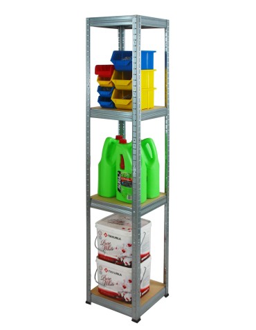 Kellerregale/Garagenregale - Metallregal Werkstatt Schwerlastregal Helios HZZ_180x035x35_4 Böden, Traglast: 175 Kg, Farbe: Verzinkt - product 6