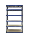 Metallregal Werkstatt Schwerlastregal Helios HNN_213x120x40_6 Böden, Traglast: 275 Kg, Farbe: BLAU