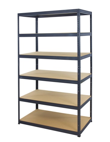 Metallregal Werkstatt Schwerlastregal Helios HGG_213x120x40_6 Böden, Traglast: 175 Kg, Farbe: GRAU