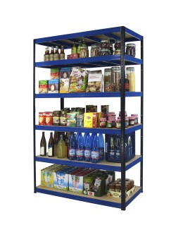 Metallregal Werkstatt Schwerlastregal Helios HNN_213x100x45_6 Böden, Traglast: 275 Kg, Farbe: BLAU - product 2