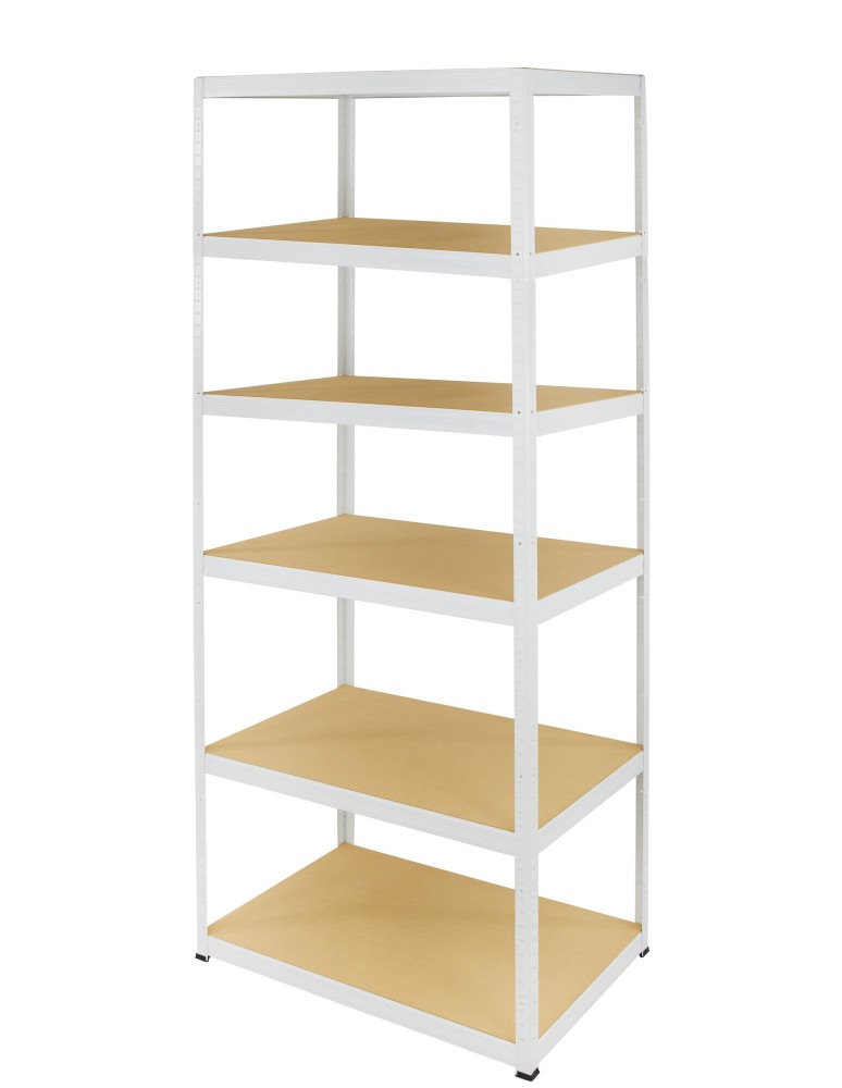 Kellerregale/Garagenregale - Metallregal Werkstatt Schwerlastregal Helios HWW_213x100x30_6 Böden, Traglast: 175 Kg, Farbe: WEIß - product new.modo24.de 1