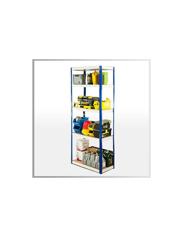 Kellerregale/Garagenregale - Metallregal Werkstatt Schwerlastregal Helios HNW_213x090x30_6 Böden, Traglast: 175 Kg, Farbe: BLAU/WEIß - product new.modo24.de 8