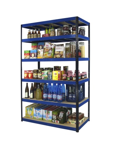 Metallregal Werkstatt Schwerlastregal Helios HNN_213x075x45_6 Böden, Traglast: 400 Kg, Farbe: BLAU - product 2