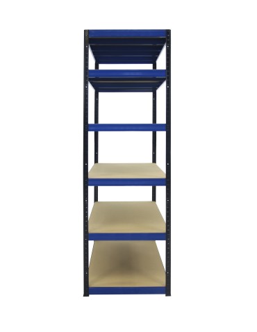 Kellerregale/Garagenregale - Metallregal Werkstatt Schwerlastregal Helios HBN_196x120x45_6 Böden, Traglast: 275 Kg, Farbe: SCHWARZ/BLAU - product 3