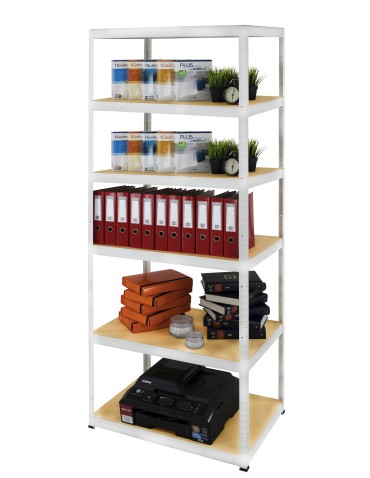 Kellerregale/Garagenregale - Metallregal Werkstatt Schwerlastregal Helios HWW_196x120x45_6 Böden, Traglast: 175 Kg, Farbe: WEIß - produkt 4