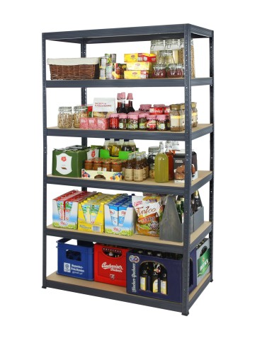 Kellerregale/Garagenregale - Metallregal Werkstatt Schwerlastregal Helios HGG_196x120x45_6 Böden, Traglast: 350 Kg, Farbe: GRAU - produkt 5
