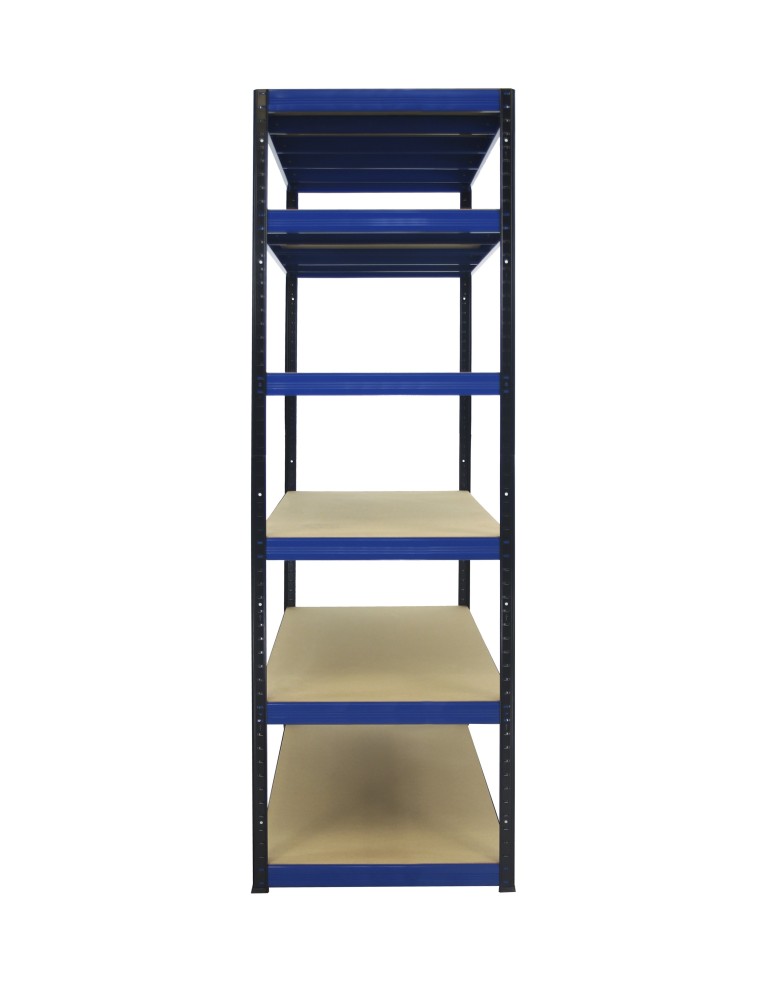 Kellerregale/Garagenregale - Metallregal Werkstatt Schwerlastregal Helios HBN_196x120x35_6 Böden, Traglast: 350 Kg, Farbe: SCHWARZ/BLAU - product new.modo24.de 3
