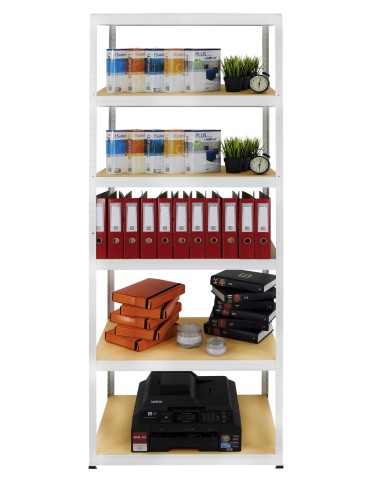 Kellerregale/Garagenregale - Metallregal Werkstatt Schwerlastregal Helios HWW_196x110x45_6 Böden, Traglast: 275 Kg, Farbe: WEIß - produkt 3