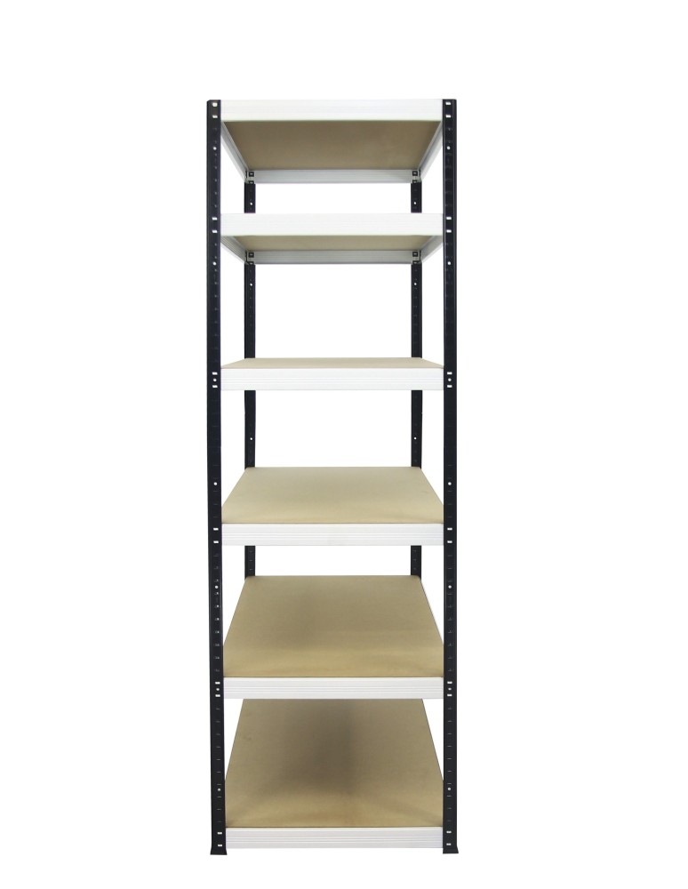 Kellerregale/Garagenregale - Metallregal Werkstatt Schwerlastregal Helios HBW_196x110x35_6 Böden, Traglast: 350 Kg, Farbe: SCHWARZ/WEIß - produkt new.modo24.de 5