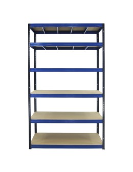 Metallregal Werkstatt Schwerlastregal Helios HNN_196x090x40_6 Böden, Traglast: 175 Kg, Farbe: BLAU
