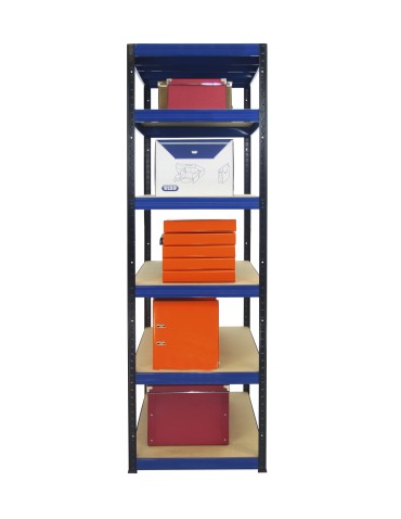Kellerregale/Garagenregale - Metallregal Werkstatt Schwerlastregal Helios HBN_196x090x30_6 Böden, Traglast: 350 Kg, Farbe: SCHWARZ/BLAU - produkt 4