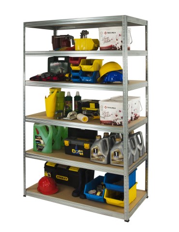 Kellerregale/Garagenregale - Metallregal Werkstatt Schwerlastregal Helios HZZ_196x075x40_6 Böden, Traglast: 275 Kg, Farbe: VERZINKT - product 4