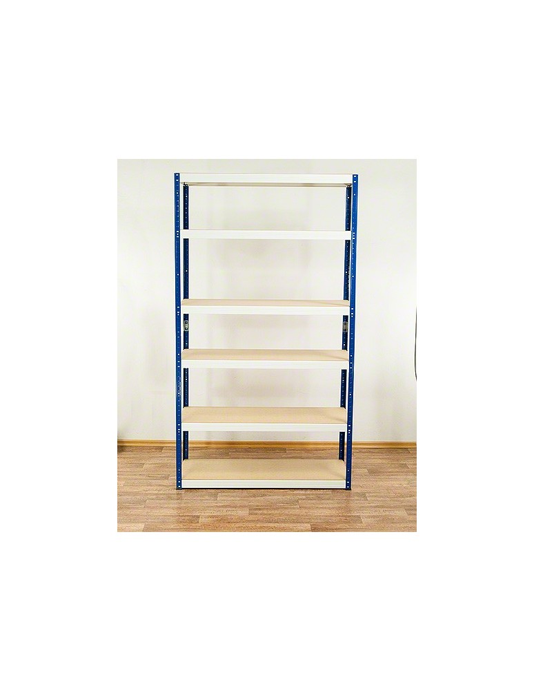 Kellerregale/Garagenregale - Metallregal Werkstatt Schwerlastregal Helios HNW_196x075x50_6 Böden, Traglast: 350 Kg, Farbe: BLAU/WEIß - produkt new.modo24.de 2