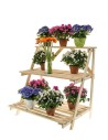Blumentreppe Pflanzentreppe Etagenregal Blumenregal Gartenregal aus Holz, RP2_90X85X67_N0K1/  unbehandelt