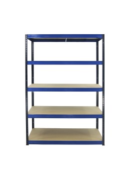 Metallregal Werkstatt Schwerlastregal Helios HBN_180x120x60_5 Böden, Traglast: 350 Kg, Farbe: SCHWARZ/BLAU - product 2