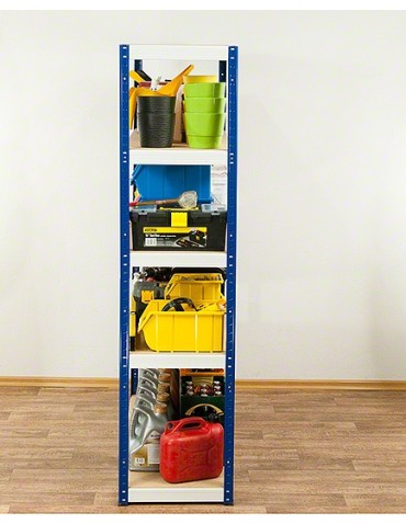 Kellerregale/Garagenregale - Metallregal Werkstatt Schwerlastregal Helios HNW_180x120x50_5 Böden, Traglast: 275 Kg, Farbe: BLAU/WEIß - produkt 6