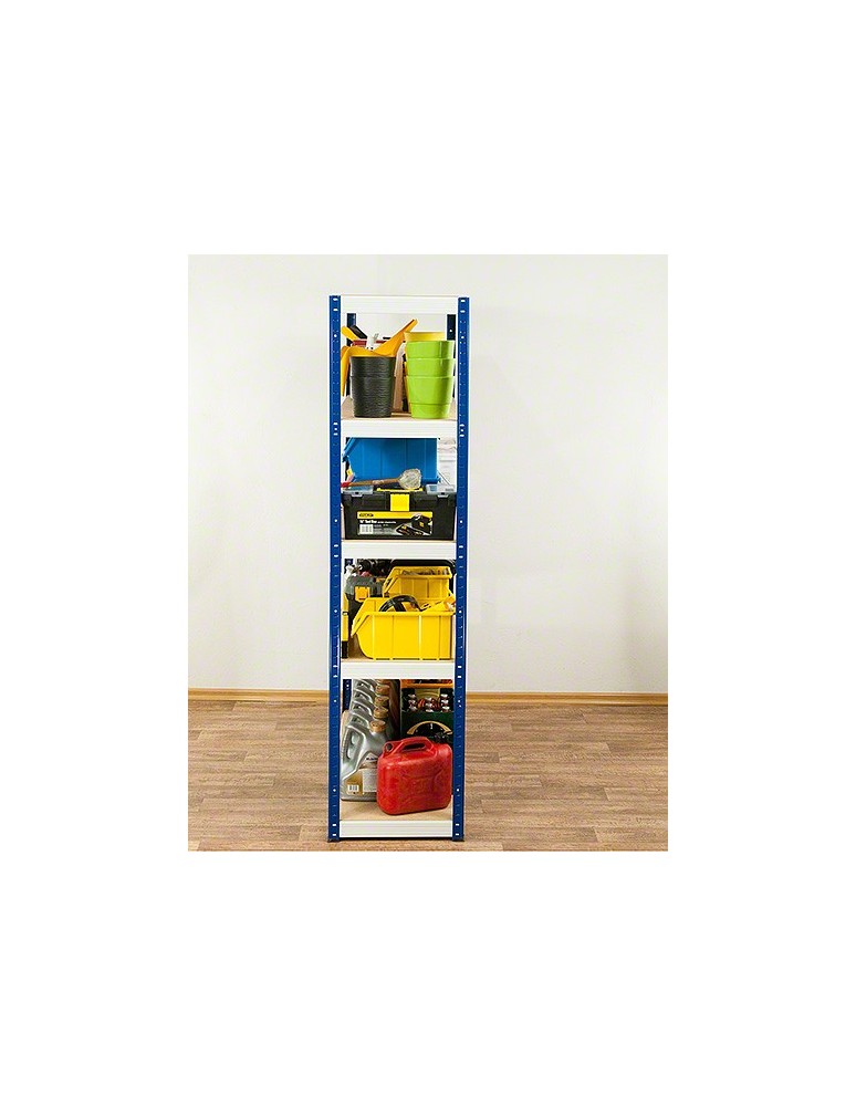 Kellerregale/Garagenregale - Metallregal Werkstatt Schwerlastregal Helios HNW_180x120x50_5 Böden, Traglast: 275 Kg, Farbe: BLAU/WEIß - produkt new.modo24.de 6