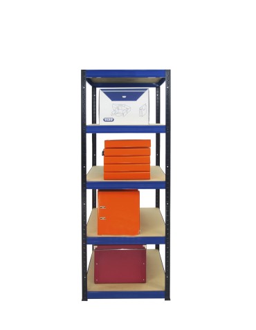 Kellerregale/Garagenregale - Metallregal Werkstatt Schwerlastregal Helios HBN_180x120x45_5 Böden, Traglast: 175 Kg, Farbe: SCHWARZ/BLAU - product 5