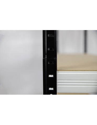 Kellerregale/Garagenregale - Metallregal Werkstatt Schwerlastregal Helios HBW_180x120x35_5 Böden, Traglast: 400 Kg, Farbe: SCHWARZ/WEIß - produkt 12